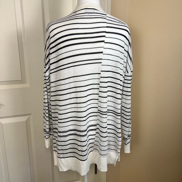 Cabi Captain Black and White Asymmetrical Stripe Tunic Long Sleeve Top Small EUC - Picture 5 of 9